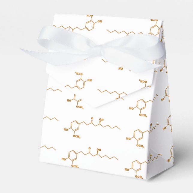 Ginger Gingerol Molecule Chemical Formula Favor Box (Front Side)