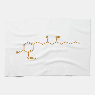 Ginger Gingerol Molecule Chemical Formula Kitchen Towel