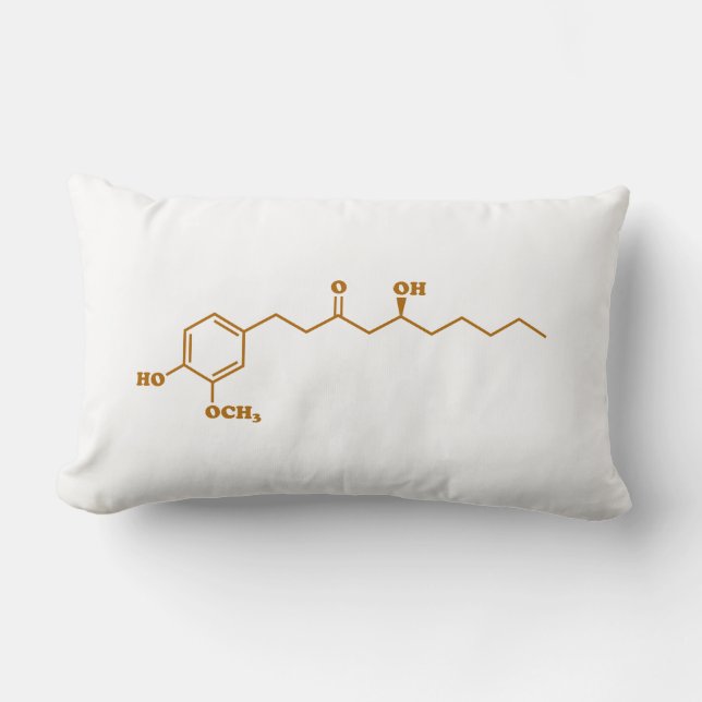 Ginger Gingerol Molecule Chemical Formula Lumbar Pillow (Front)
