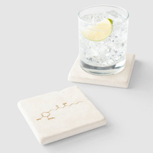 Ginger Gingerol Molecule Chemical Formula Stone Coaster