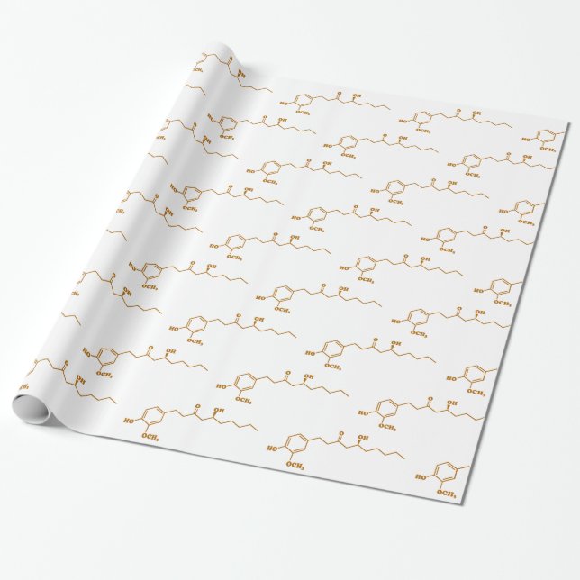 Ginger Gingerol Molecule Chemical Formula Wrapping Paper (Unrolled)