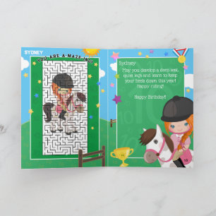Ginger Girl Equestrian You Are A-Maze-ing Birthday Card