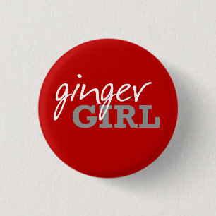 Ginger Girl Redhead Freckles 1 Inch Round Button