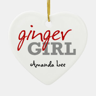 Ginger Girl Redhead Freckles Ceramic Ornament