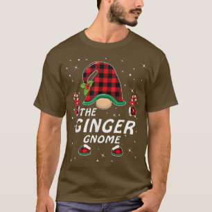 Ginger Gnome Buffalo Plaid Matching Family Christm T-Shirt