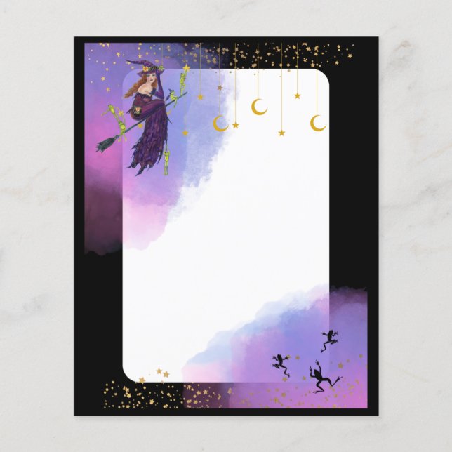 Ginger Halloween witch with frogs by Renee (Front)