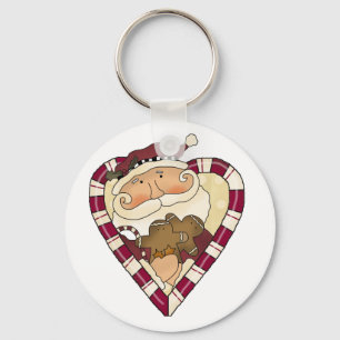 Ginger Heart Santa T-shirts and Gifts Keychain