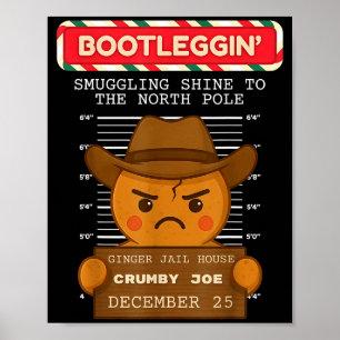 Ginger Jailhouse Christmas Humor Gingerbread Coupl Poster