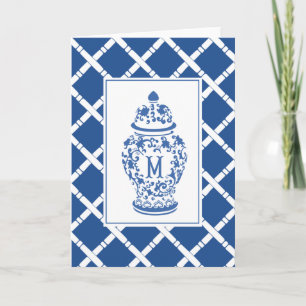 Ginger Jar & Bamboo   Monogram M   Note Card
