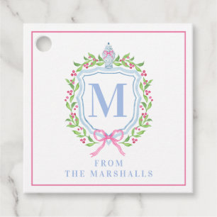 Ginger Jar & Christmas Berries Monogram  Favour Tags