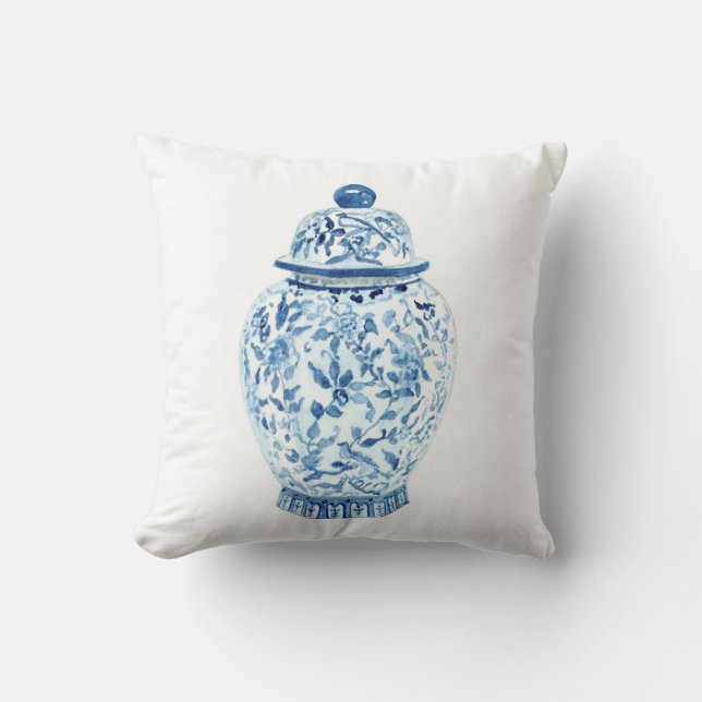 Ginger Jar No. 5 Throw Pillow (Front)