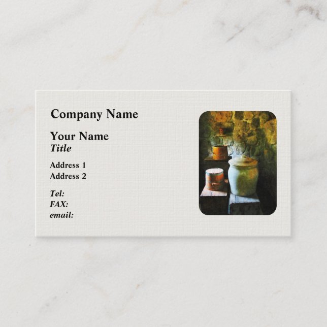 Ginger Jars and Buckets Business Card (Front)