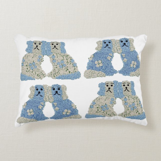 Ginger Jars Magnolias Staffordshire Dogs Accent Pillow (Front)