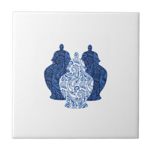 Ginger Jars Pottery Blue/White Ceramic Tile