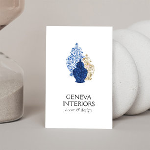 Ginger Jars Pottery Elegant Interior Designer Business Card