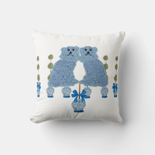 Ginger Jars Staffordshire Dogs Topiary  Throw Pillow