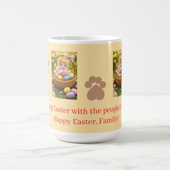 Ginger Kitten in Easter Basket Photos,  Coffee Mug (Center)