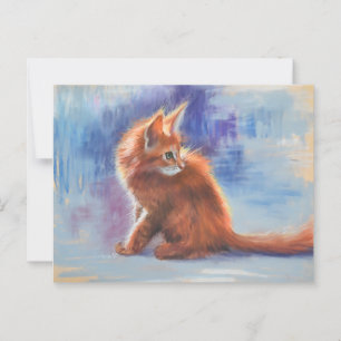 Ginger Kitten in Pastel Light Postcard