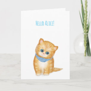 Ginger kitten thinking of you card