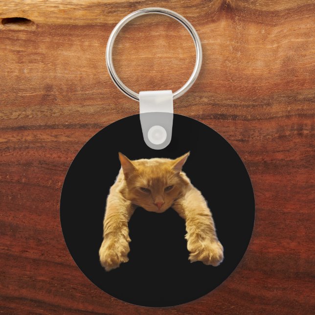 Ginger Lazy Cat, Keyring (Back)