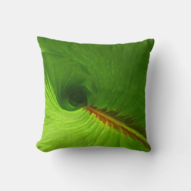 Ginger Leaf Abstract Accent Pillow (Front)