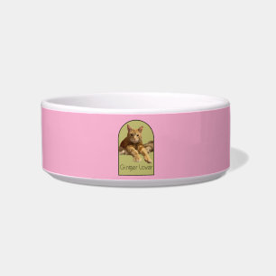 Ginger Lover Light Pink Ceramic Pet Bowl