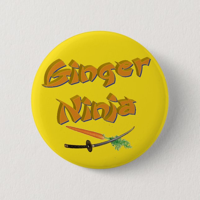 ginger ninja badge 2 inch round button (Front)