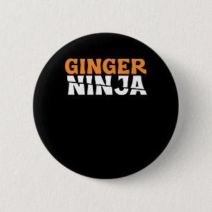 Ginger Ninja Redheads Red Hair Redhead Freckles Gi 2 Inch Round Button