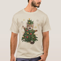 Ginger Orange Cat Christmas Tree Cute Xmas 