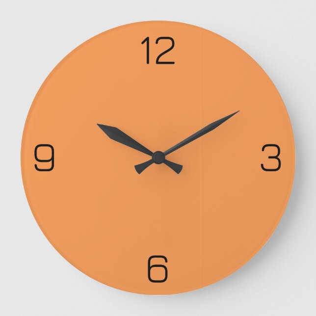Ginger Orange F7954A Colour - Add Your Name Option Large Clock (Front)