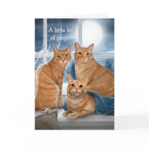 Ginger Orange Tabby Cat Merry Christmas