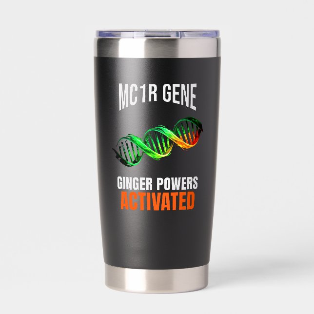 Ginger Powers Activated DNA Mutant Funny Redhead Insulated Tumbler (Front)