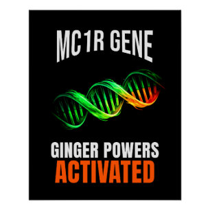Ginger Powers Activated DNA Mutant Funny Redhead Poster