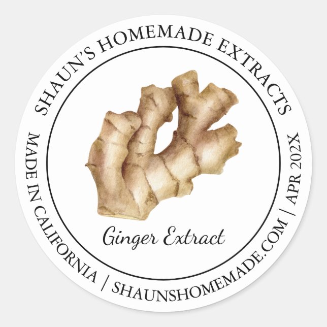 Ginger Root Extract Modern label (Front)