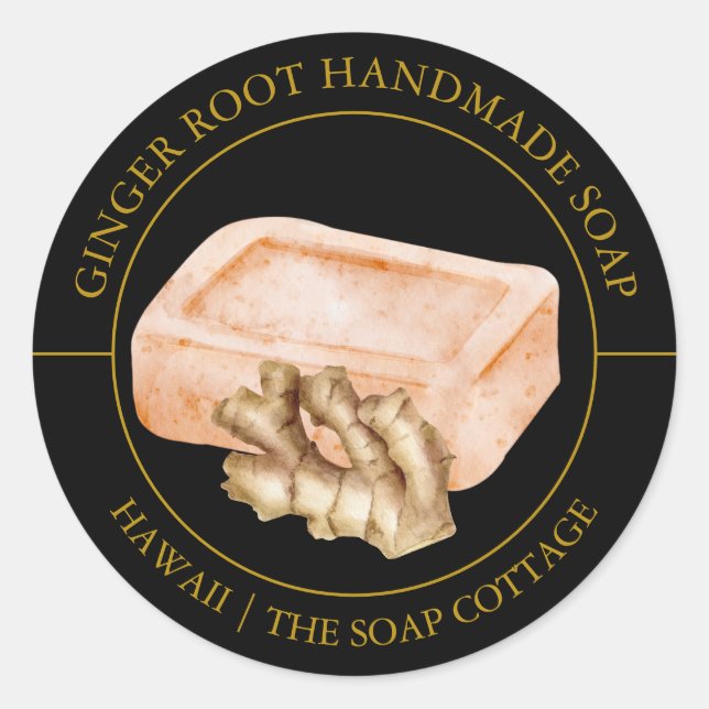 Ginger Root Soap label (Front)