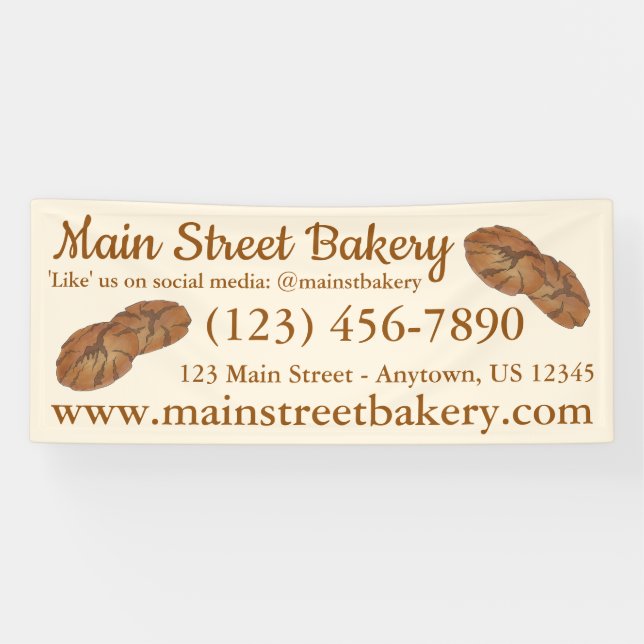 Ginger Snap Biscuit Bakery Bake Sale Business Banner (Horizontal)