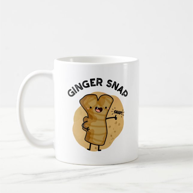 Ginger Snap Funny Food Herb Spice Pun  Coffee Mug (Left)