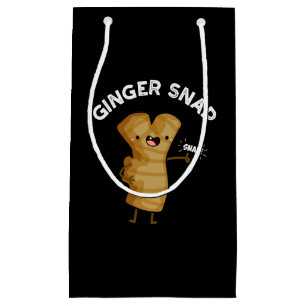 Ginger Snap Funny Food Herb Spice Pun Dark BG Small Gift Bag