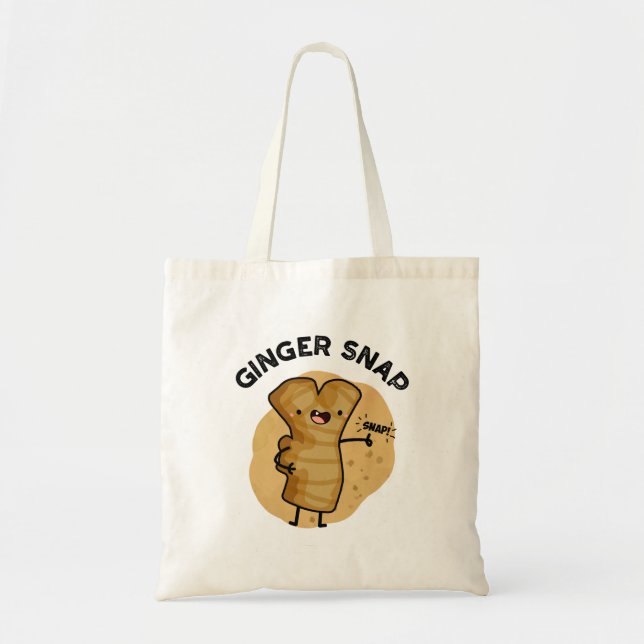 Ginger Snap Funny Food Herb Spice Pun  Tote Bag (Front)