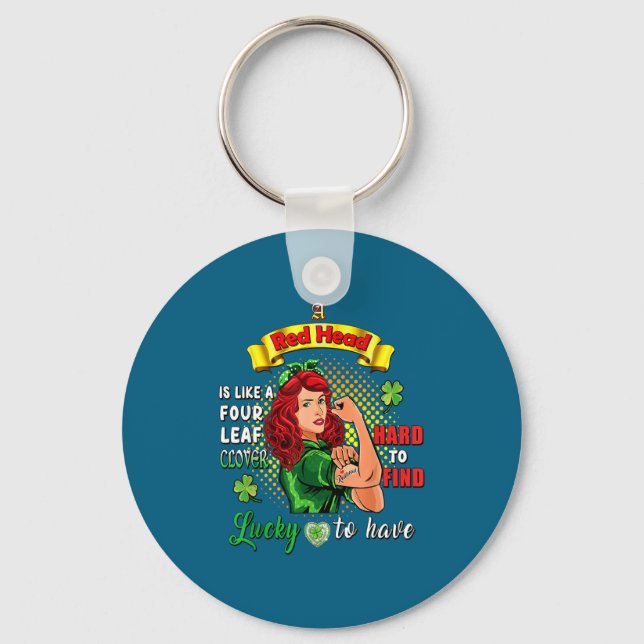 Ginger St Patrick Day Irish Women Lucky Redhead Sh Keychain (Front)