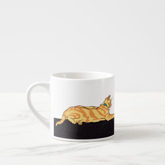 Ginger Striped Cat Espresso Cup (Left)