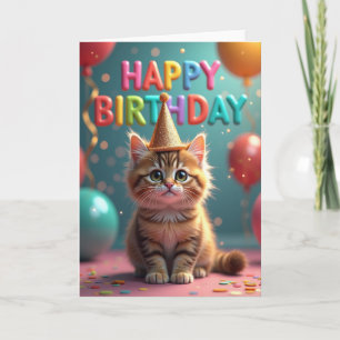 Ginger Tabby Birthday Card