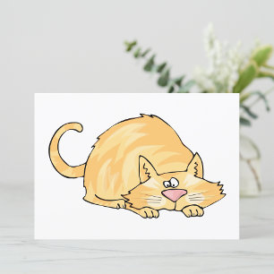 Ginger Tabby Cat Pouncing Invitation