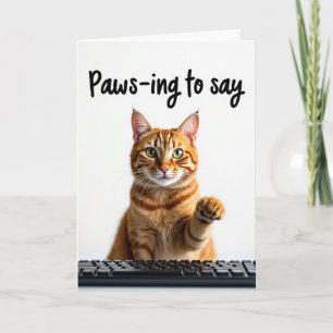 Ginger Tabby Pattes en Pause pour Dire Carte
