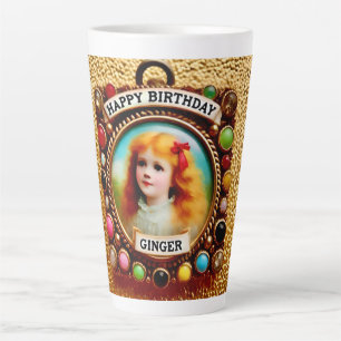 GINGER ~ Vintage girl ~ Happy Birthday ~  Latte Mug