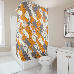 Ginger white black cat diagonal pattern