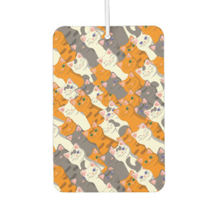 Ginger white black cat diagonal pattern air freshener