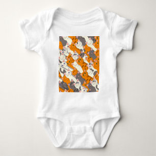 Ginger white black cat diagonal pattern baby bodysuit