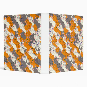 Ginger white black cat diagonal pattern binder