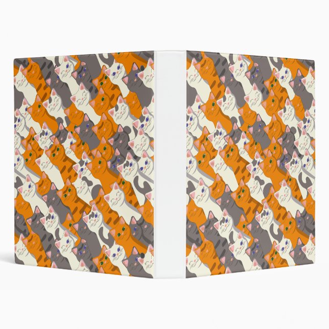 Ginger white black cat diagonal pattern binder (Background)